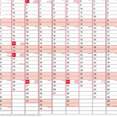 Wall Calendar - Year Planner 2025, 2026 English 91 (W) x 61 (H) cm Red