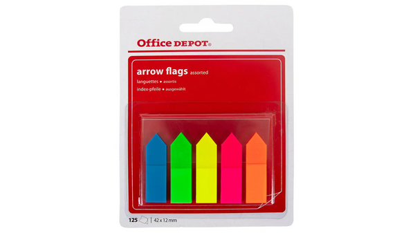 Index Flags Arrows 12 x 45 mm Assorted Plain Not perforated Special format 25 x 5 Pack