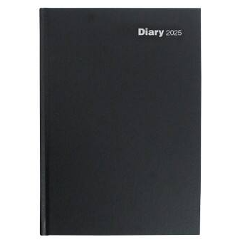 Diary 2025 A5 2 Days per page - BLACK