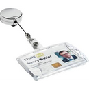 DURABLE Chrome Badge Reel Silver Pack of 10