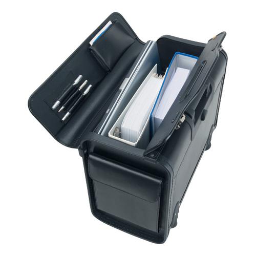 Alassio Silvana Trolley Pilot Case Laptop Compartment 2 Combination Locks Leather-look Black