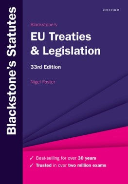 Blackstone's EU Treaties and Legislation 33rd ed