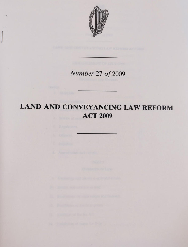 LAND AND CONVEYANCING LAW REFORM ACT 2009