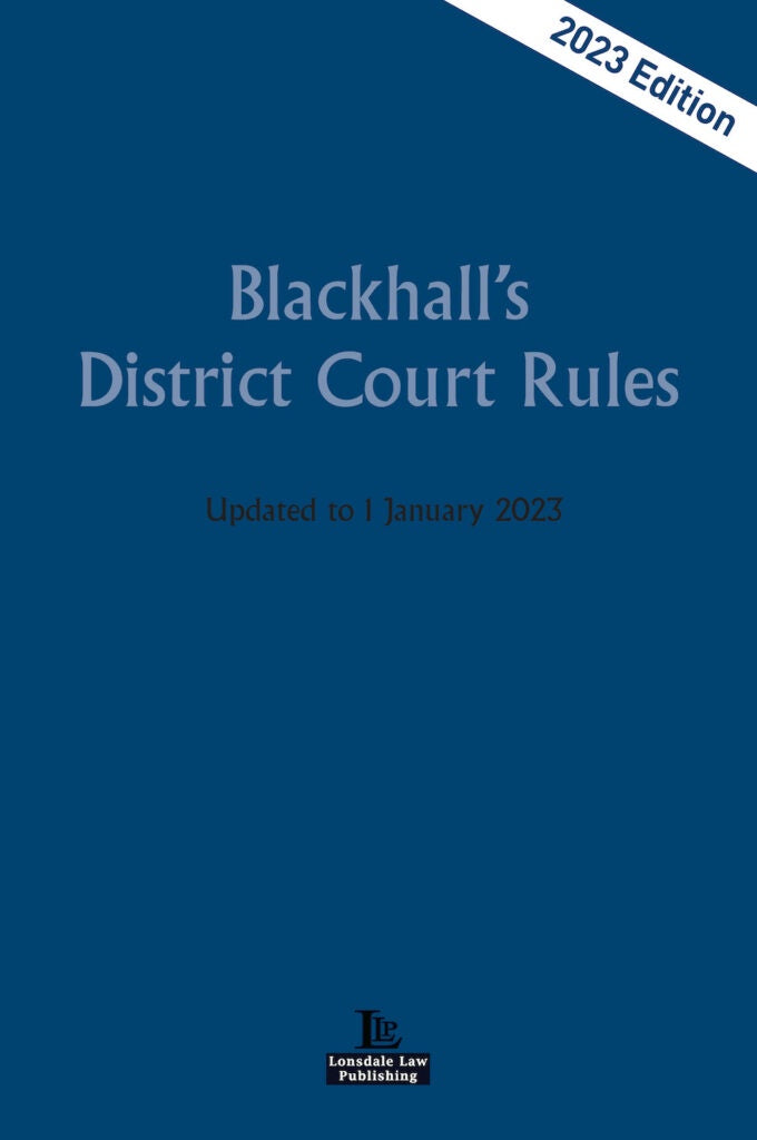 Blackhall’s Court Rules 2023
