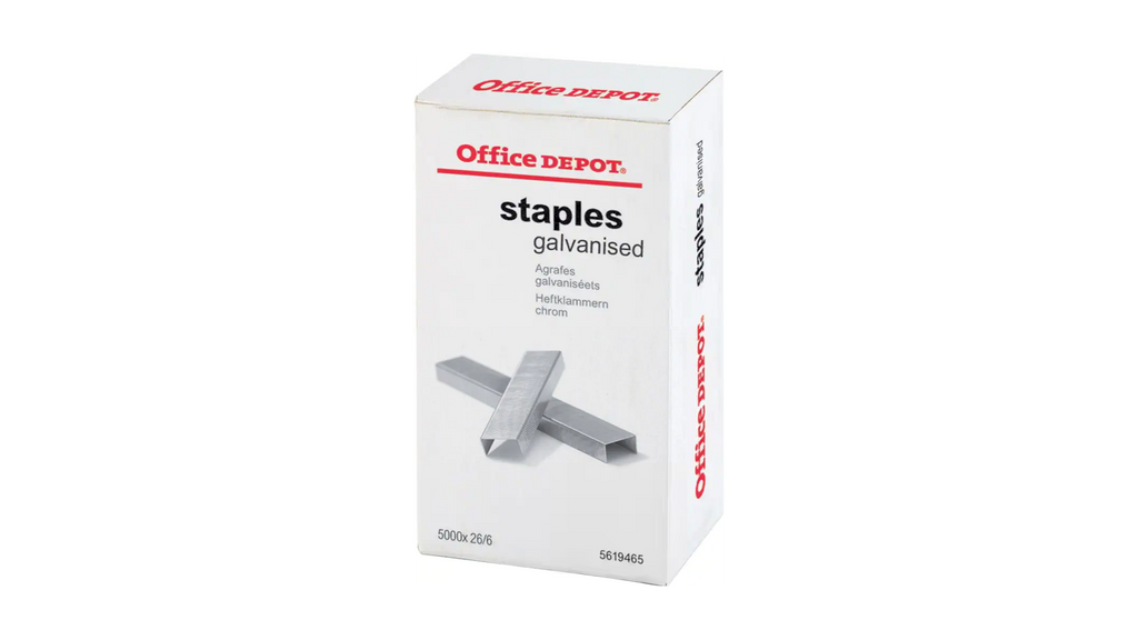 Office Depot 26/6 Staples 5619465 Metal Silver Pack of 5000 – Legal &  General / 