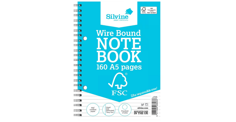 Silvine Notebook A5 Hardback Blue