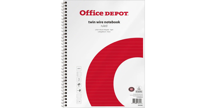 Wirebound White Paper Cover Notebook Ruled 160 Pages
