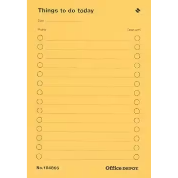 Yellow Things To Do Today pad A4
