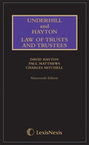Underhill and Hayton Law of Trusts and Trustees Set : (includes mainwork and supplement)